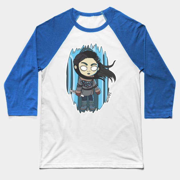 Ice Zombie Baseball T-Shirt by idiotstile